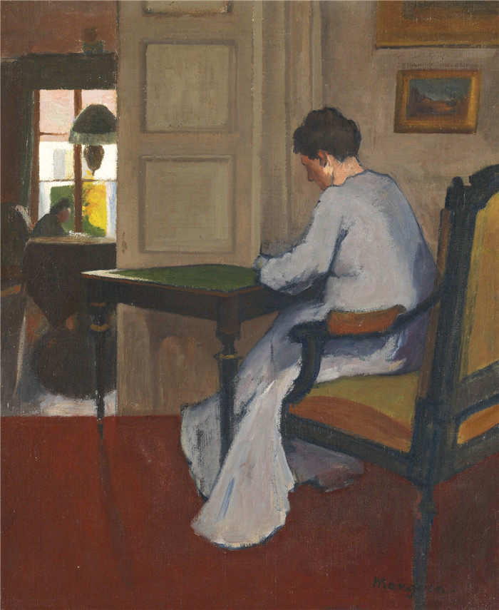 亨利·夏尔·芒更（Henri Charles Manguin）作品-Interior, 1900