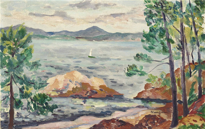 亨利·夏尔·芒更（Henri Charles Manguin）作品-圣特罗佩湾，1920年