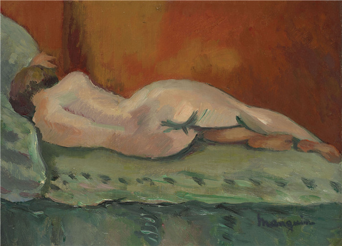 亨利·夏尔·芒更(Henri Charles Manguin)作品-裸体躺着,1903年