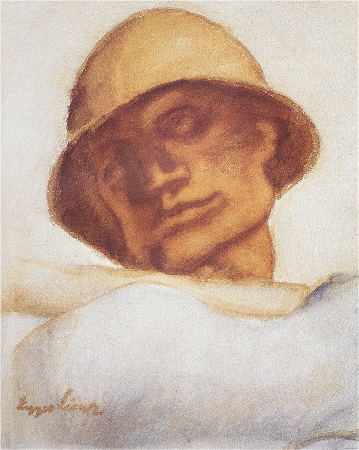 阿尔宾·艾格·利恩茨(Albin Egger Lienz)作品-Totentanz (Kopf des letzten Bauern)