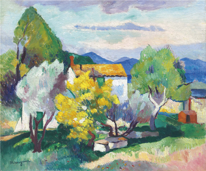 亨利·夏尔·芒更(Henri Charles Manguin)作品-含羞草盛开,1907年