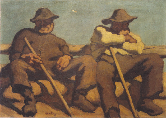 阿尔宾·艾格·利恩茨（Albin Egger Lienz）作品-休息的牧羊人，约1918年