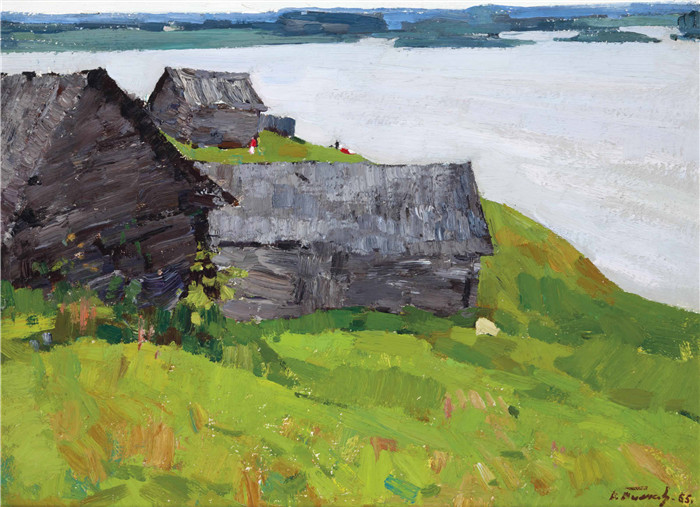 尼古拉·蒂姆科夫 (Nikolai Timkov)油画-下午在河边