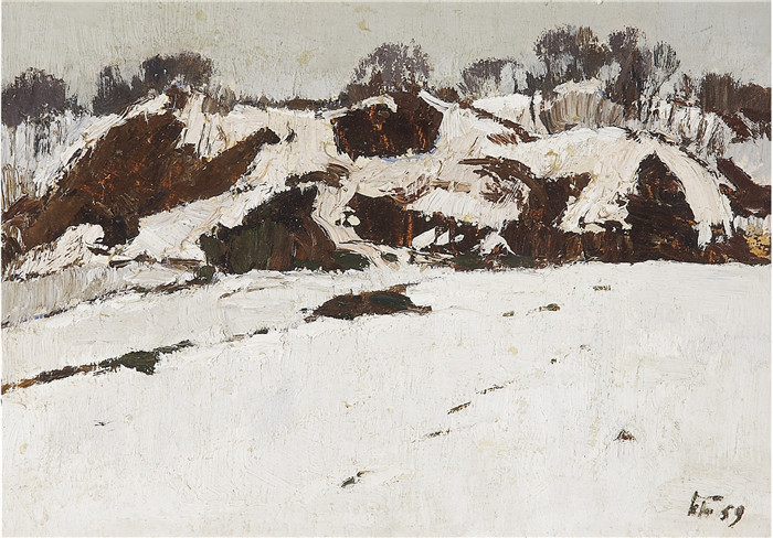 尼古拉·蒂姆科夫 (Nikolai Timkov)油画-1959年的冬雪