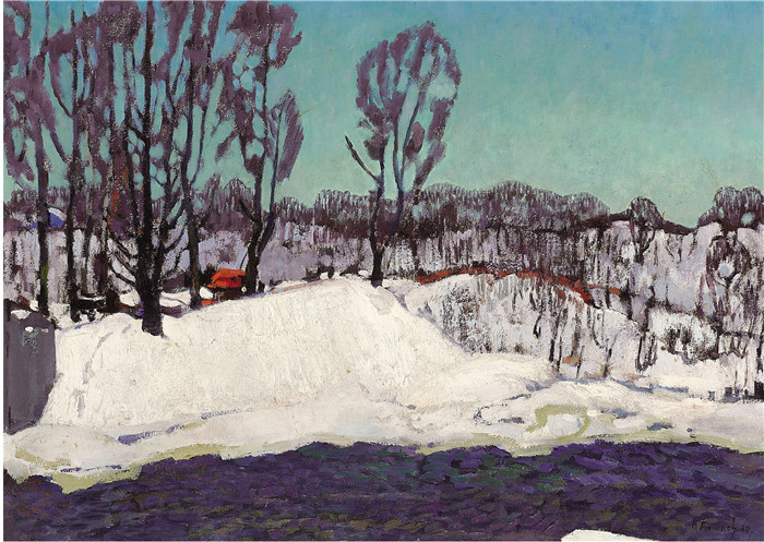 尼古拉·蒂姆科夫 (Nikolai Timkov)油画-解冻,1970年春