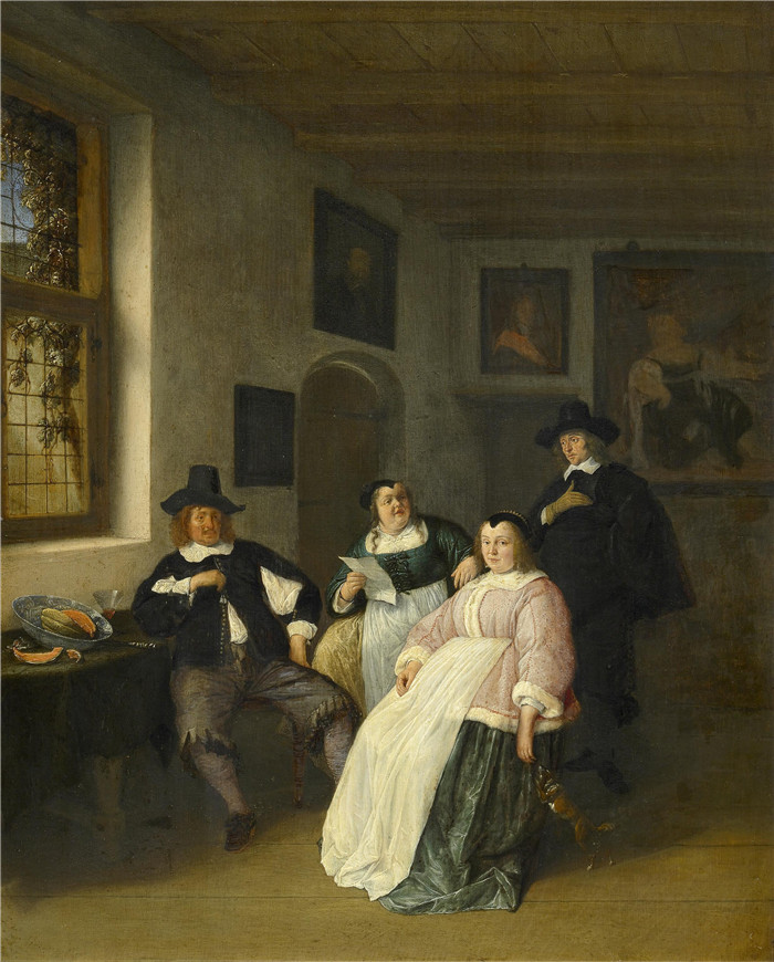 阿德里亚恩·范·奥斯塔德 (Adriaen van Ostade)作品-Goyer en Questiers 1650