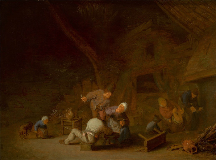 阿德里亚恩·范·奥斯塔德 (Adriaen van Ostade)作品-农民狂欢 (2)
