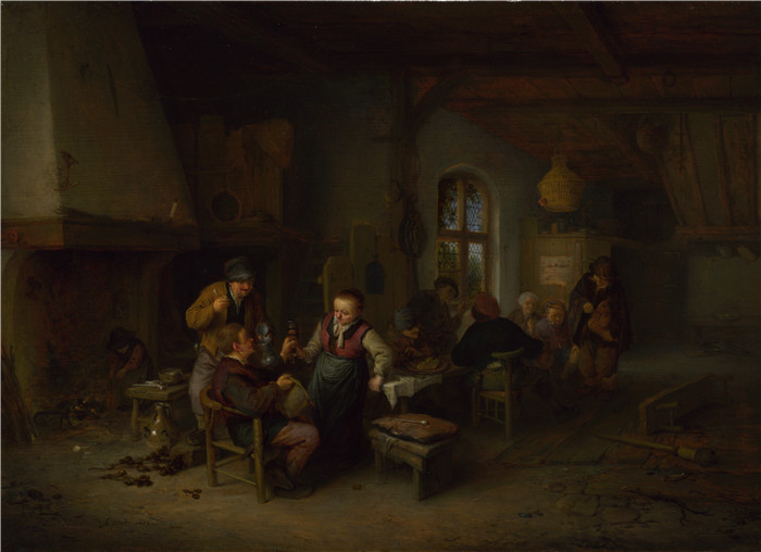 阿德里亚恩·范·奥斯塔德 (Adriaen van Ostade)作品-旅馆内部
