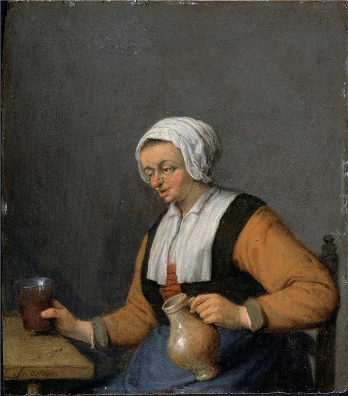阿德里亚恩·范·奥斯塔德 (Adriaen van Ostade)作品-带啤酒壶