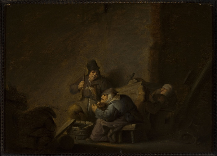阿德里亚恩·范·奥斯塔德 (Adriaen van Ostade)作品-内部抽烟场景