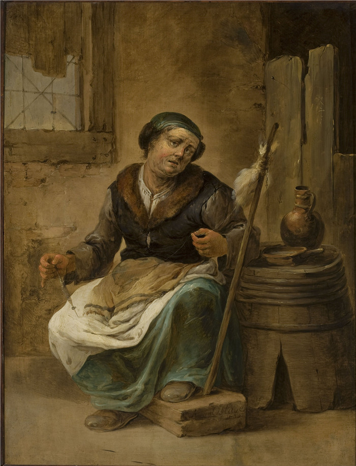 阿德里亚恩·范·奥斯塔德 (Adriaen van Ostade)作品-Jan van de Venne Spinner 1690