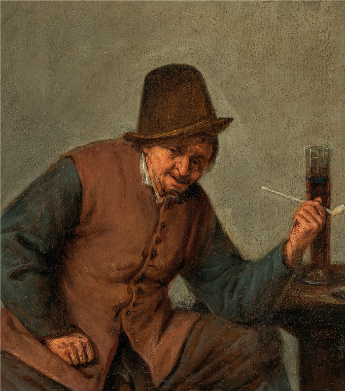 阿德里亚恩·范·奥斯塔德 (Adriaen van Ostade)作品-抽烟的农民
