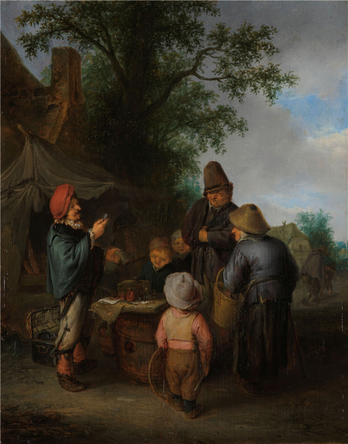 阿德里亚恩·范·奥斯塔德 (Adriaen van Ostade)作品-农民交谈