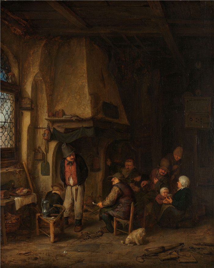 阿德里亚恩·范·奥斯塔德 (Adriaen van Ostade)作品-屋内交谈