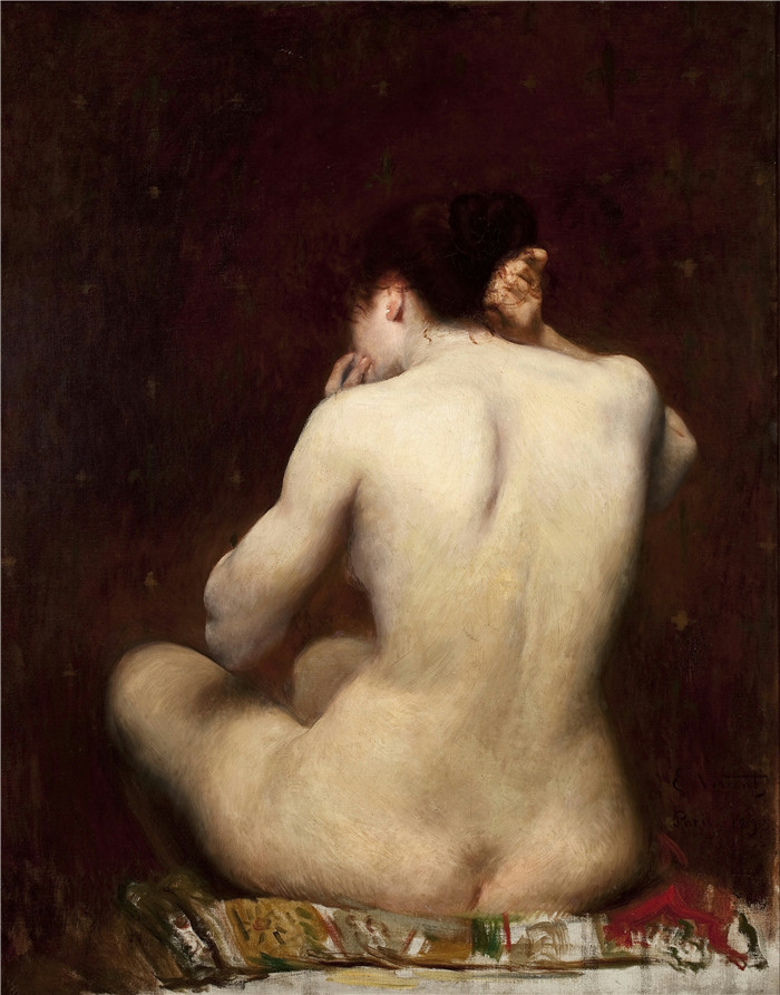 伊丽莎·维斯康蒂（Eliseu Visconti）作品-女人的背部