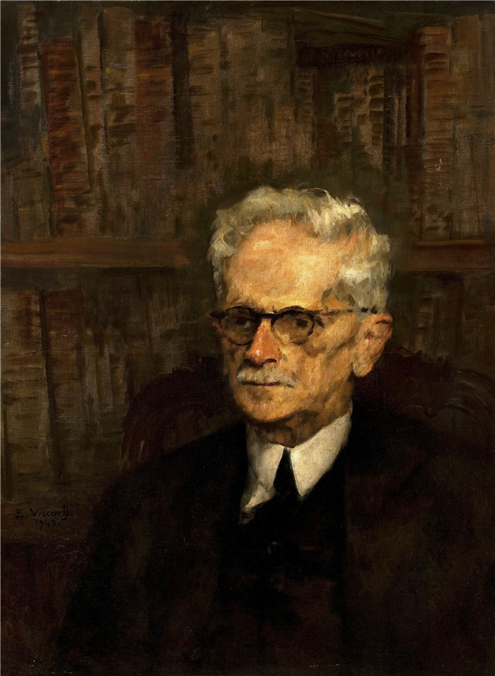 伊丽莎·维斯康蒂(Eliseu Visconti)作品-RETRATO DE CICERO PEREGRINO DO MNBA