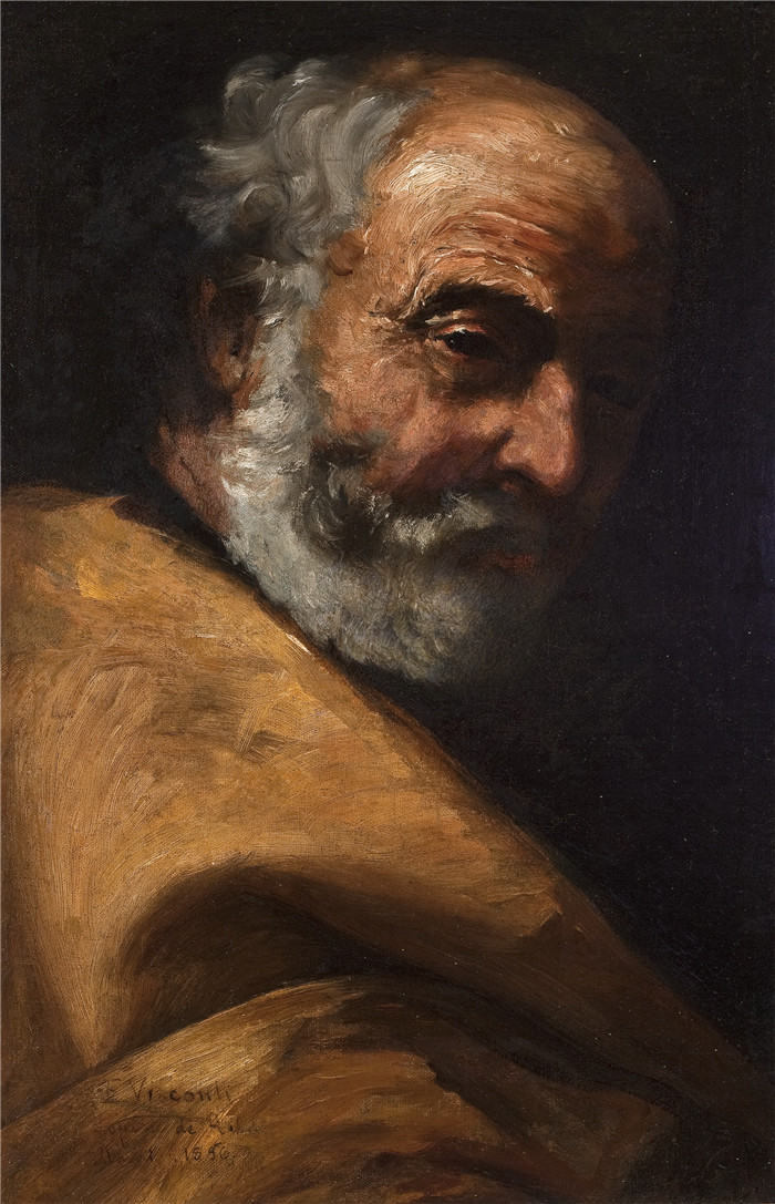 伊丽莎·维斯康蒂（Eliseu Visconti）作品-Retrato de anciao