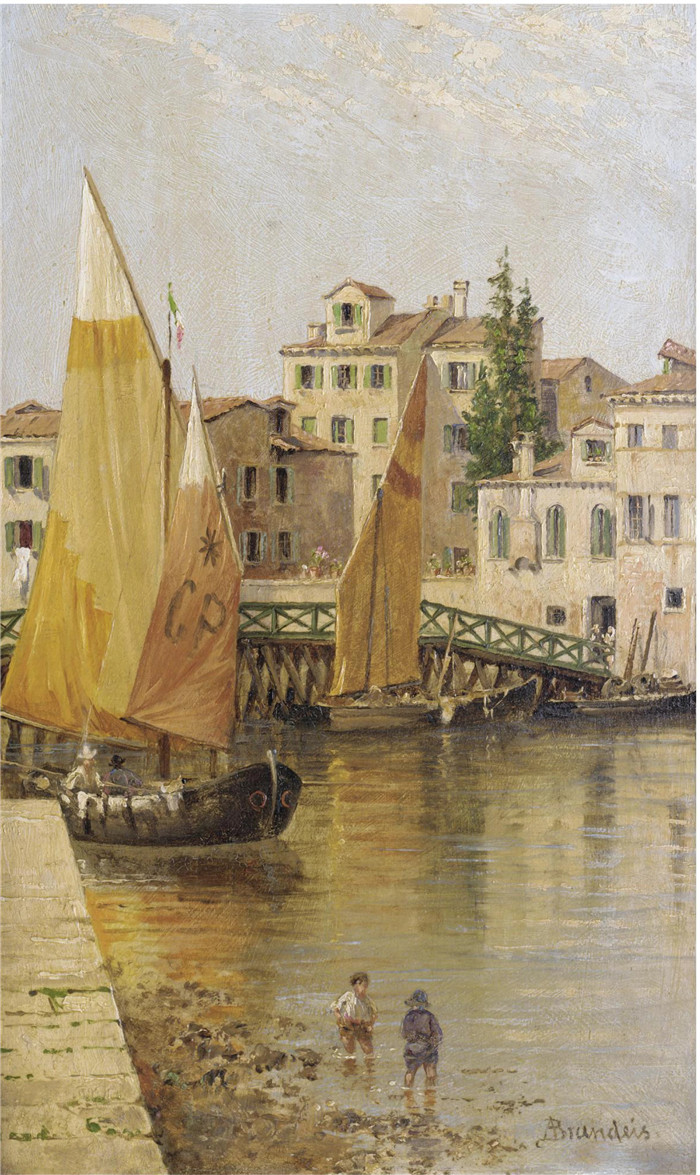 安东尼奥·布兰代斯(Antonietta Brandeis）油画-圣佩德罗大桥