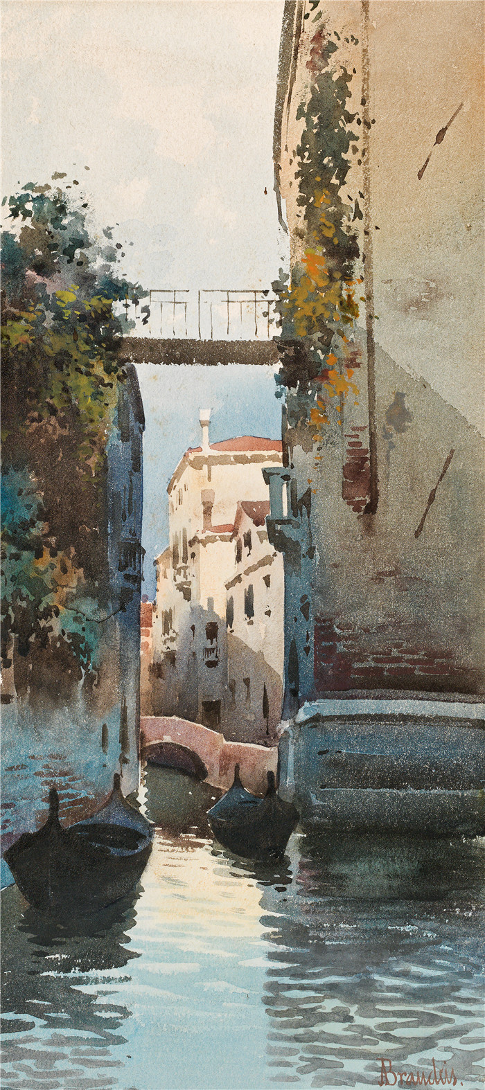 安东尼奥·布兰代斯(Antonietta Brandeis）油画-Venician canal