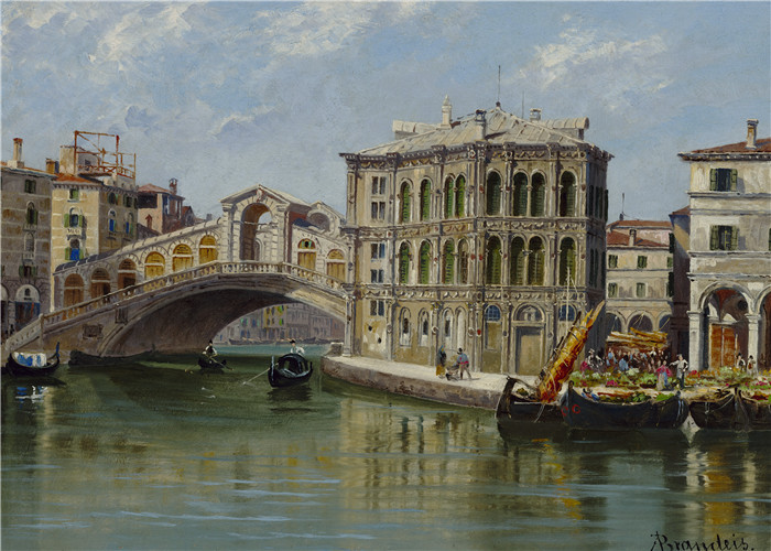 安东尼奥·布兰代斯(Antonietta Brandeis)油画-卡连吉宫与威尼斯圣日尔曼 2