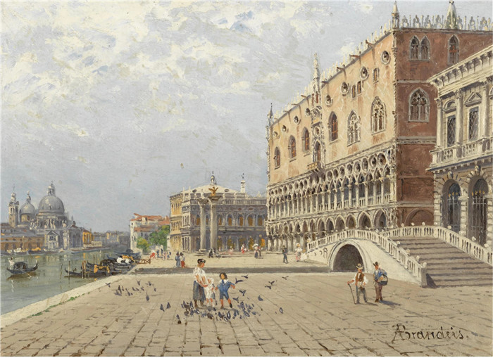 安东尼奥·布兰代斯(Antonietta Brandeis）油画-王子宫，威尼斯