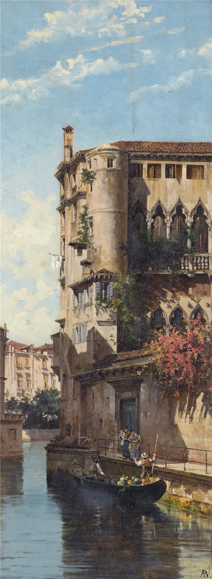 安东尼奥·布兰代斯(Antonietta Brandeis)油画-沿着运河,威尼斯