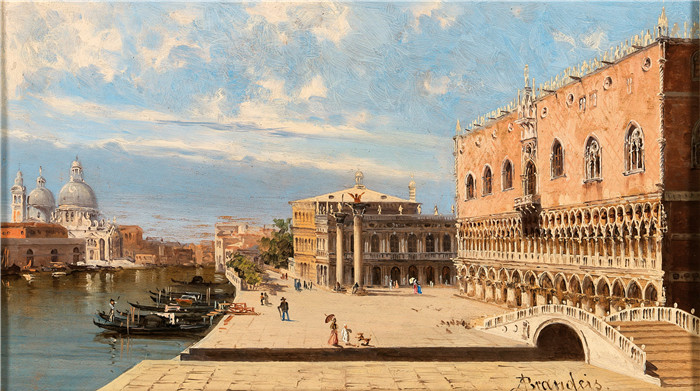 安东尼奥·布兰代斯(Antonietta Brandeis）油画-威尼斯总督府