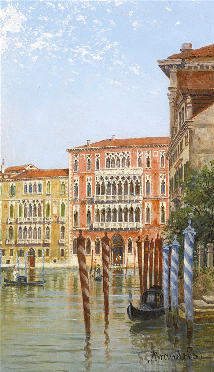 安东尼奥·布兰代斯(Antonietta Brandeis）油画-威尼斯Ca‘Foscari宫