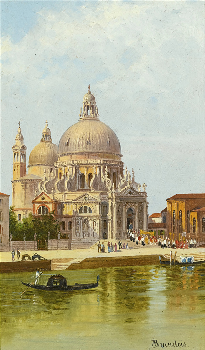 安东尼奥·布兰代斯(Antonietta Brandeis）油画-威尼斯圣马可教堂