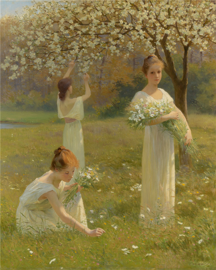 利奥波德.弗朗兹.科瓦尔斯基(Leopold Franz Kowalski）油画-青年画家（版画）