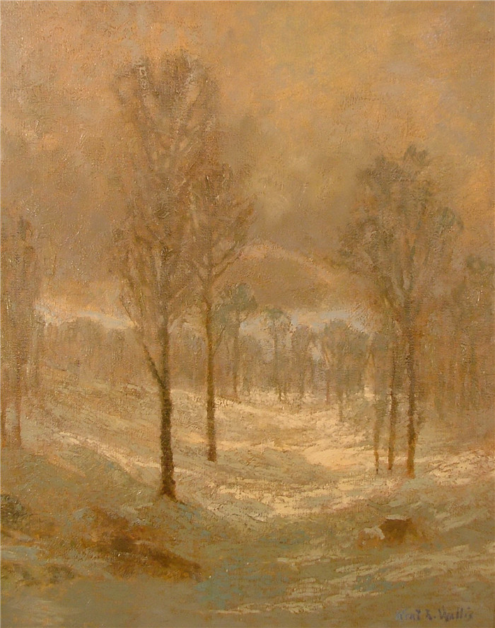 肯特·沃利斯（Kent R Wallis）油画-冬季雾霾