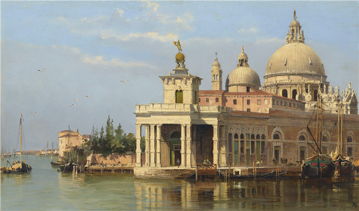 安东尼奥·布兰代斯(Antonietta Brandeis）油画-与圣玛利亚的习俗向威尼斯致敬