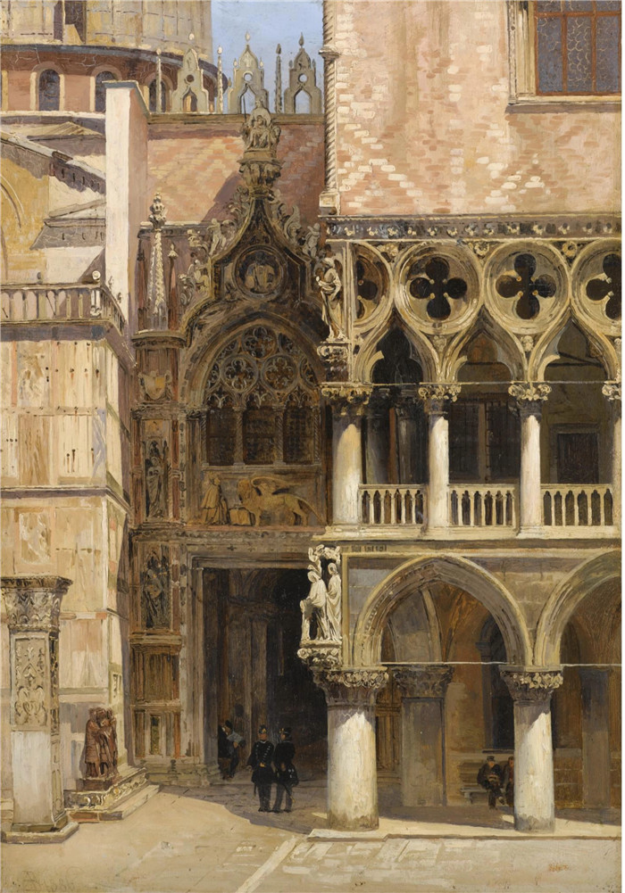安东尼奥·布兰代斯(Antonietta Brandeis）油画-总督宫，威尼斯