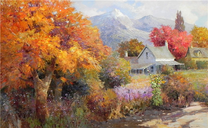 肯特·沃利斯（Kent R Wallis）油画-秋季乡村