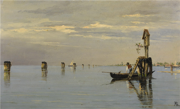 安东尼奥·布兰代斯(Antonietta Brandeis）油画-泻湖的景色