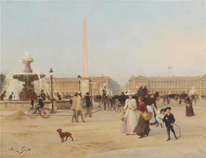 吉尔伯特(Victor Gabriel Gilbert)作品-协和广场，巴黎