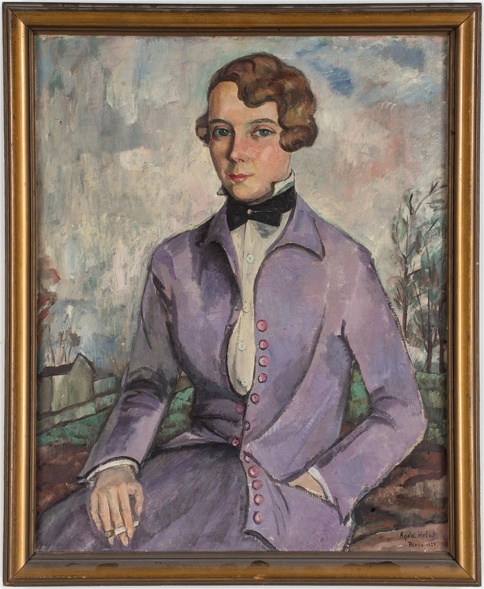 阿格达·霍尔斯特（Agda Holst ）作品-人物 oil on canvas,  Paris 1927 
