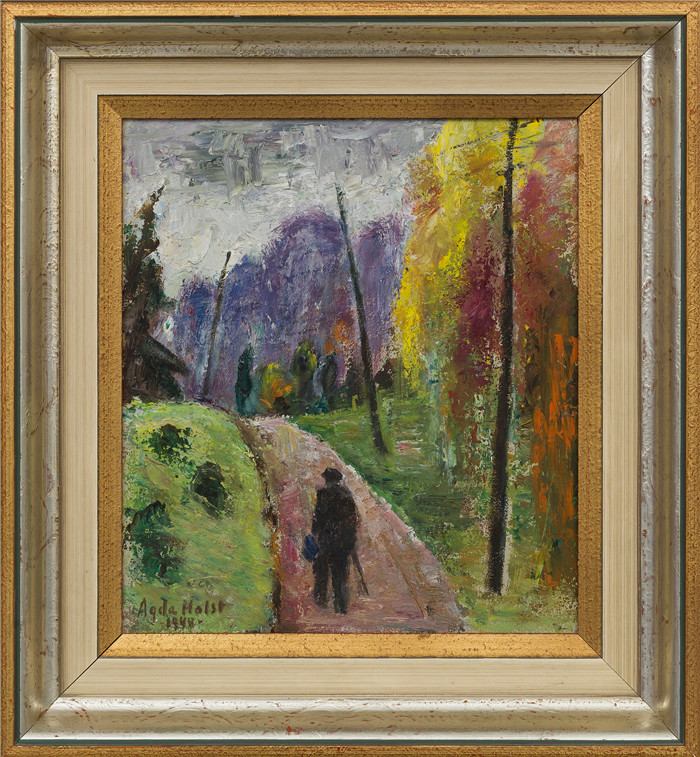 阿格达·霍尔斯特(Agda Holst )作品-oil on panel, 1944, - Bukowskis