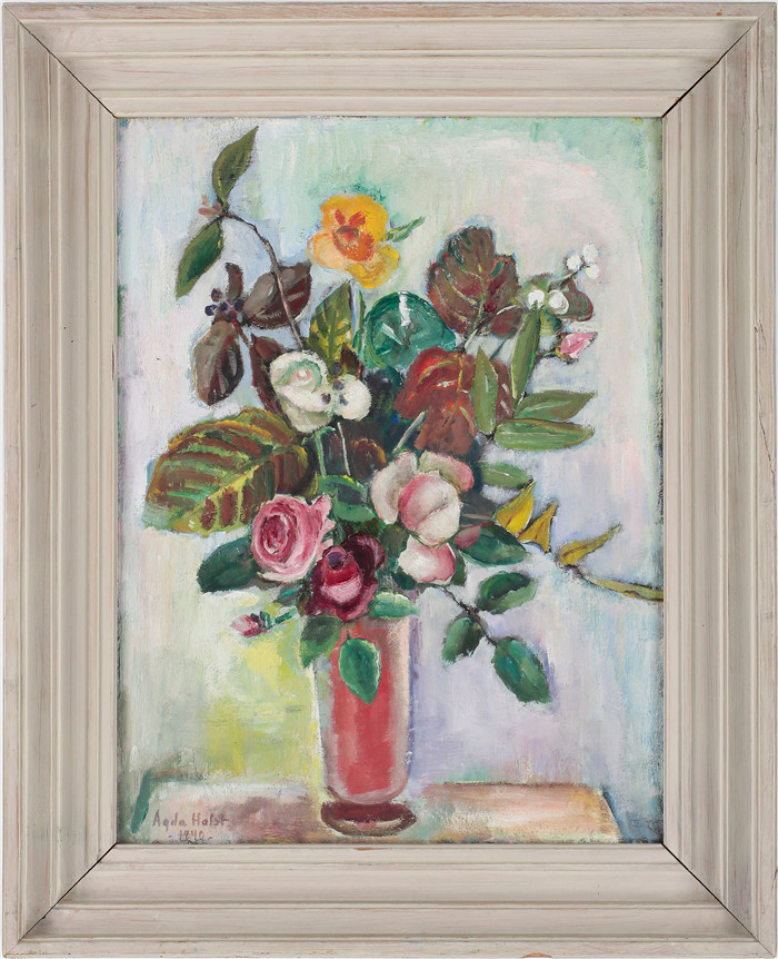 阿格达·霍尔斯特(Agda Holst )作品-olja pa panna, Hostbukett, sign o dat 1940