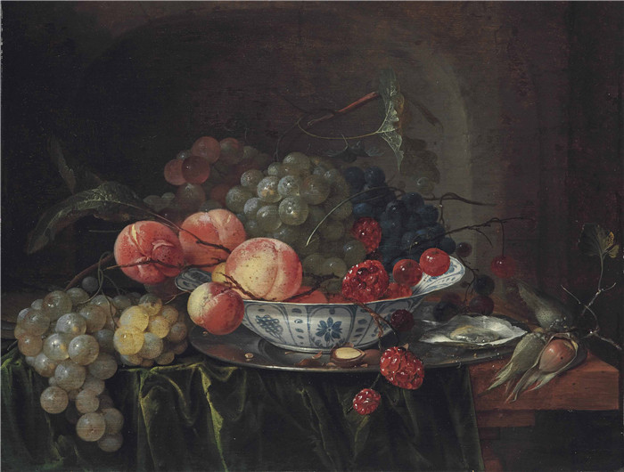 杨·戴维茨·德·希姆(Jan Davidsz. de Heem) 作品-葡萄和苹果