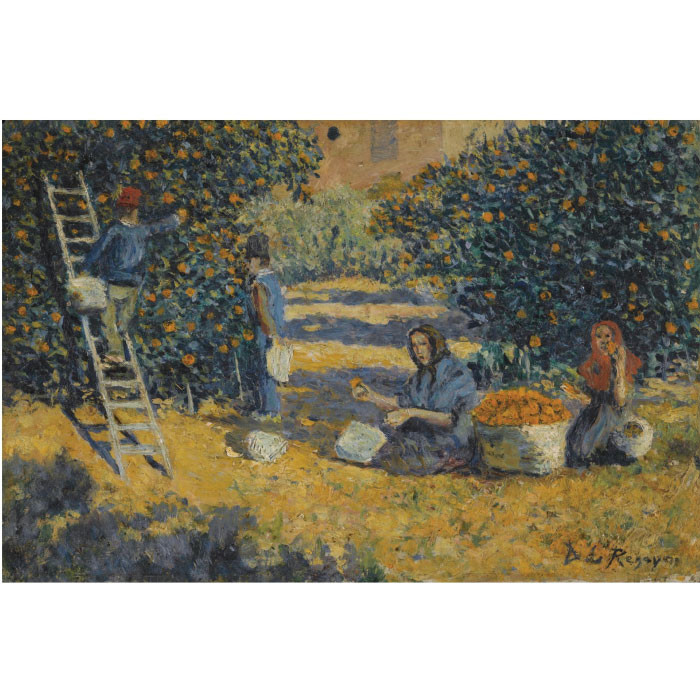 达里奥·雷格尤斯（Dario de Regoyos）油画-果园采摘