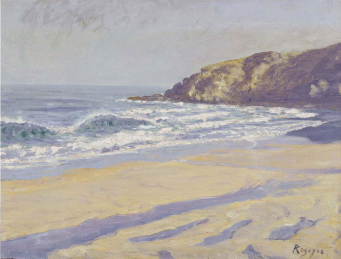 达里奥·雷格尤斯（Dario de Regoyos）油画-海边沙滩