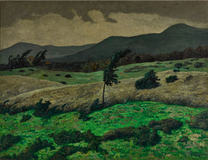 达里奥·雷格尤斯(Dario de Regoyos)油画-比利牛斯山脉的达里奥·德·雷戈约斯风暴