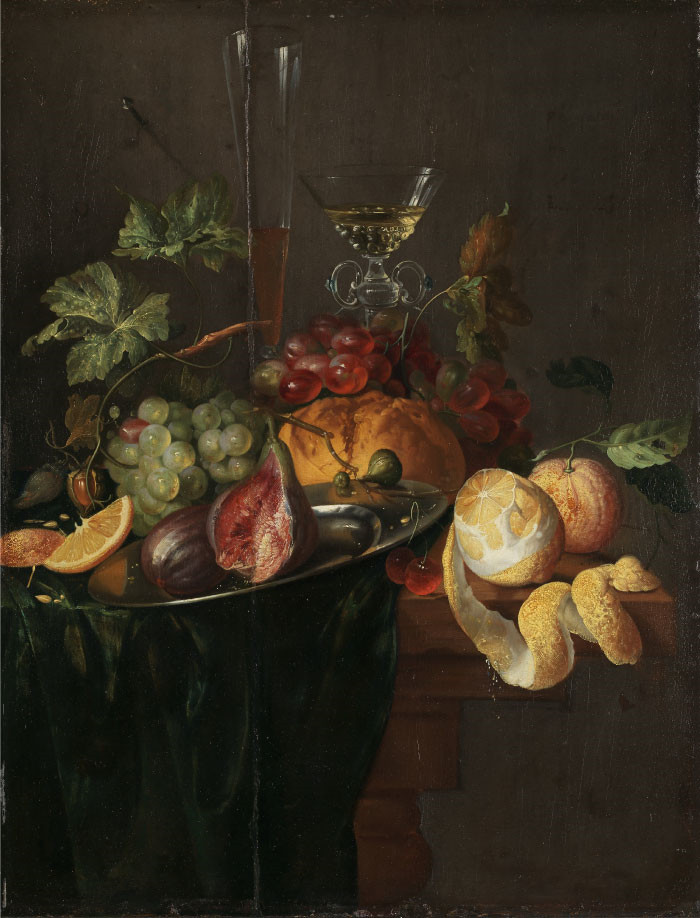 杨·戴维茨·德·希姆(Jan Davidsz. de Heem) 作品-水果和葡萄酒
