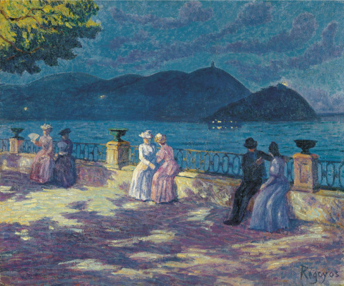 达里奥·雷格尤斯（Dario de Regoyos）油画-夜间时间，约1906年 