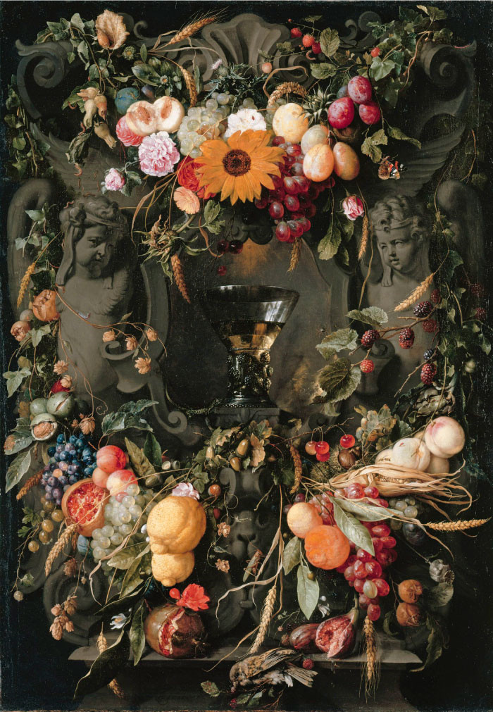 杨·戴维茨·德·希姆(Jan Davidsz. de Heem) 作品-水果、鲜花和酒杯