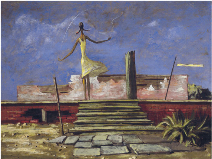 休吉·李-史密斯（Hughie Lee-Smith）作品-穿黄裙子的女孩，1951