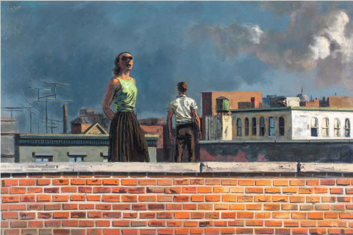 休吉·李-史密斯（Hughie Lee-Smith）作品-看向不同方向的男女