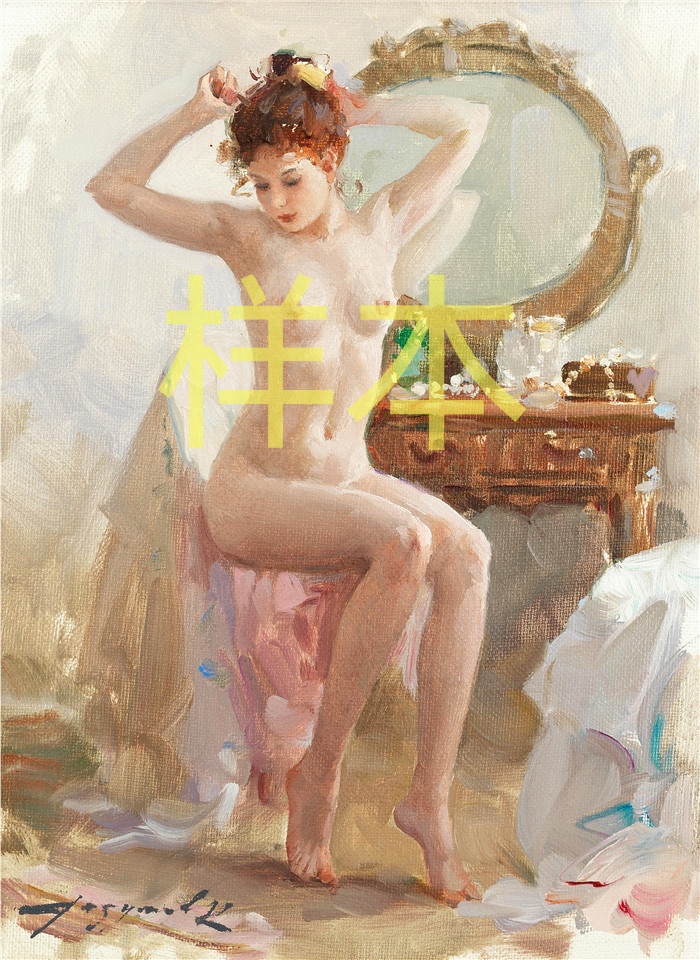 康斯坦丁 · 拉祖莫夫 (Konstantin Razumov) 作品-裸体在她的梳妆台上