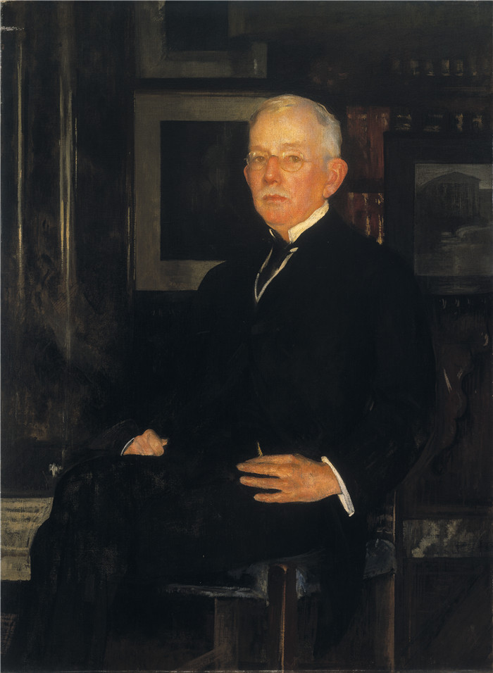 埃德蒙·查尔斯·塔贝尔（Edmund Charles Tarbell）作品-约翰·约瑟夫·奥尔布赖特肖像，1915年